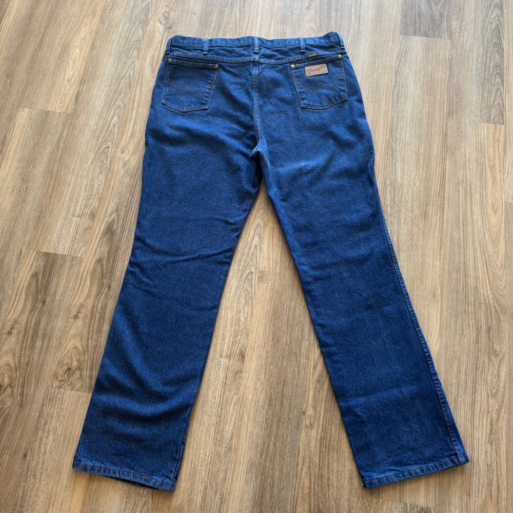 Wrangler 936PWD Mens Cowboy Cut‎ Slim Fit Jeans Blue Denim 42x34 High Rise